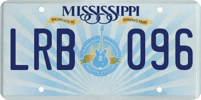MS license plate LRB096