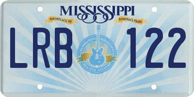 MS license plate LRB122