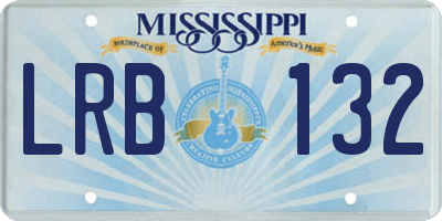 MS license plate LRB132