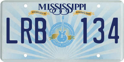 MS license plate LRB134