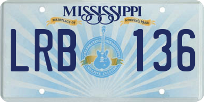MS license plate LRB136