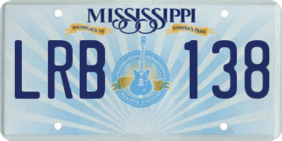 MS license plate LRB138