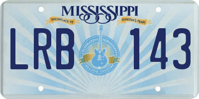 MS license plate LRB143