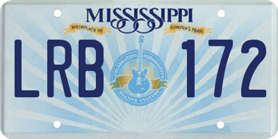 MS license plate LRB172