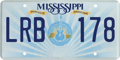 MS license plate LRB178