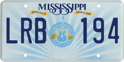 MS license plate LRB194