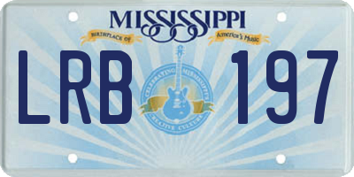 MS license plate LRB197