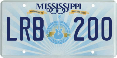 MS license plate LRB200