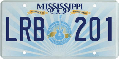MS license plate LRB201