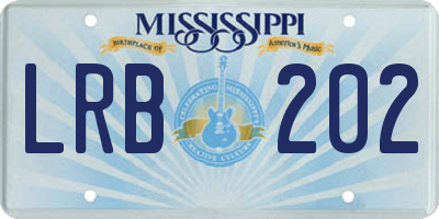 MS license plate LRB202
