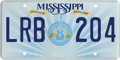 MS license plate LRB204