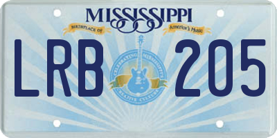 MS license plate LRB205