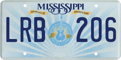 MS license plate LRB206