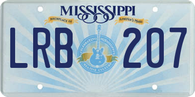 MS license plate LRB207