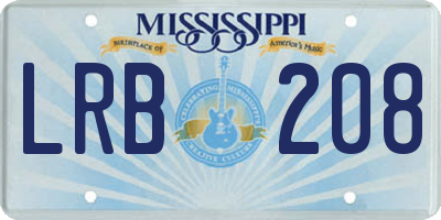 MS license plate LRB208