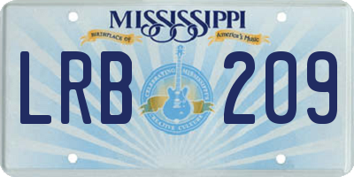 MS license plate LRB209