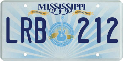 MS license plate LRB212