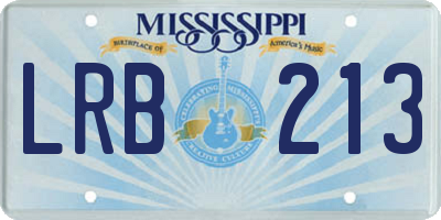 MS license plate LRB213