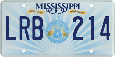 MS license plate LRB214