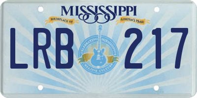 MS license plate LRB217