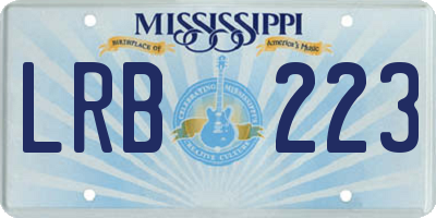 MS license plate LRB223