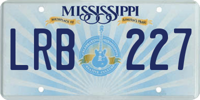 MS license plate LRB227