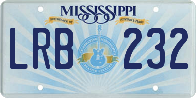 MS license plate LRB232