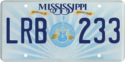 MS license plate LRB233