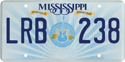 MS license plate LRB238