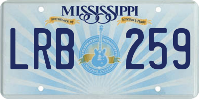MS license plate LRB259