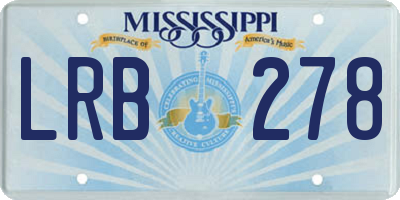 MS license plate LRB278