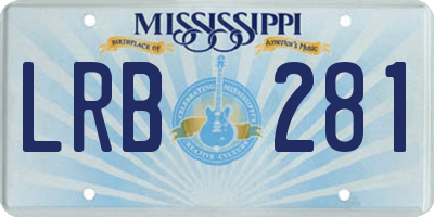 MS license plate LRB281