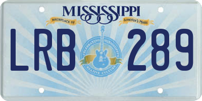 MS license plate LRB289