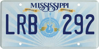 MS license plate LRB292