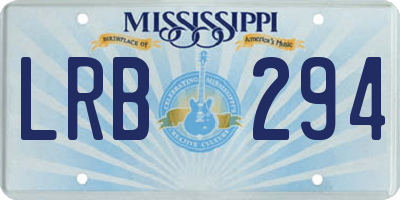 MS license plate LRB294