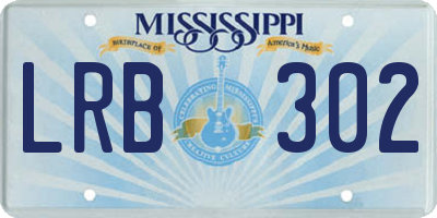 MS license plate LRB302