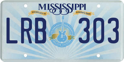 MS license plate LRB303