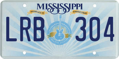 MS license plate LRB304