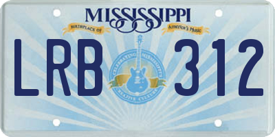 MS license plate LRB312