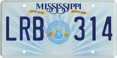 MS license plate LRB314