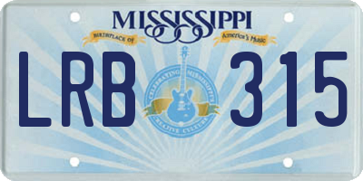 MS license plate LRB315