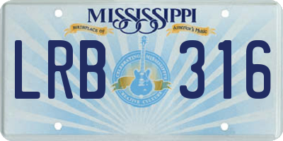 MS license plate LRB316