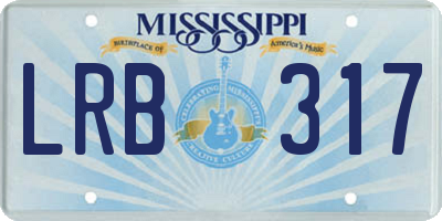 MS license plate LRB317