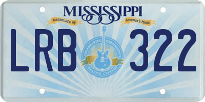 MS license plate LRB322