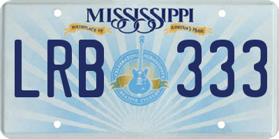MS license plate LRB333