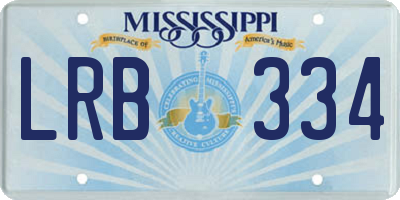 MS license plate LRB334