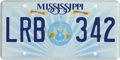 MS license plate LRB342