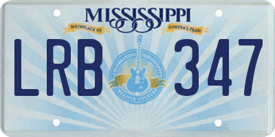 MS license plate LRB347