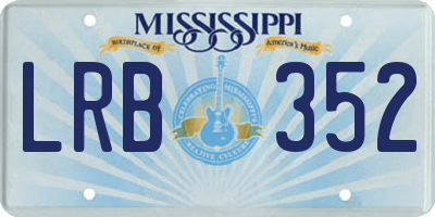 MS license plate LRB352