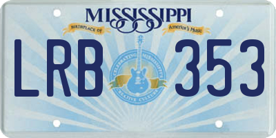 MS license plate LRB353